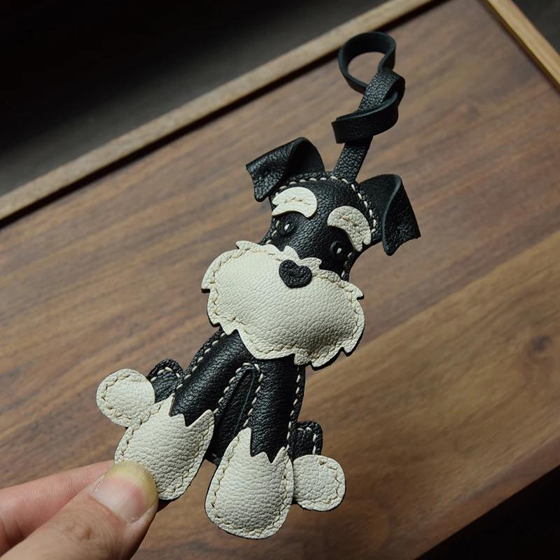 15 Styles Brand Latest Cowhide Bag Pendant & Accessories, Puppy Theme High Quality Key Chain Backpack Charms, Diy Bag Decor Gift