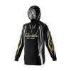 Gamakatsu 2WAY Print Zip Shirt Hoodie GM3736 Black 3L