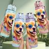 1PC Sunglasses Golden Retriever 750ml Color Plastic Sports Water Bottle Leakproof Flip Straw Lid Suitable for Sports Office Home Use