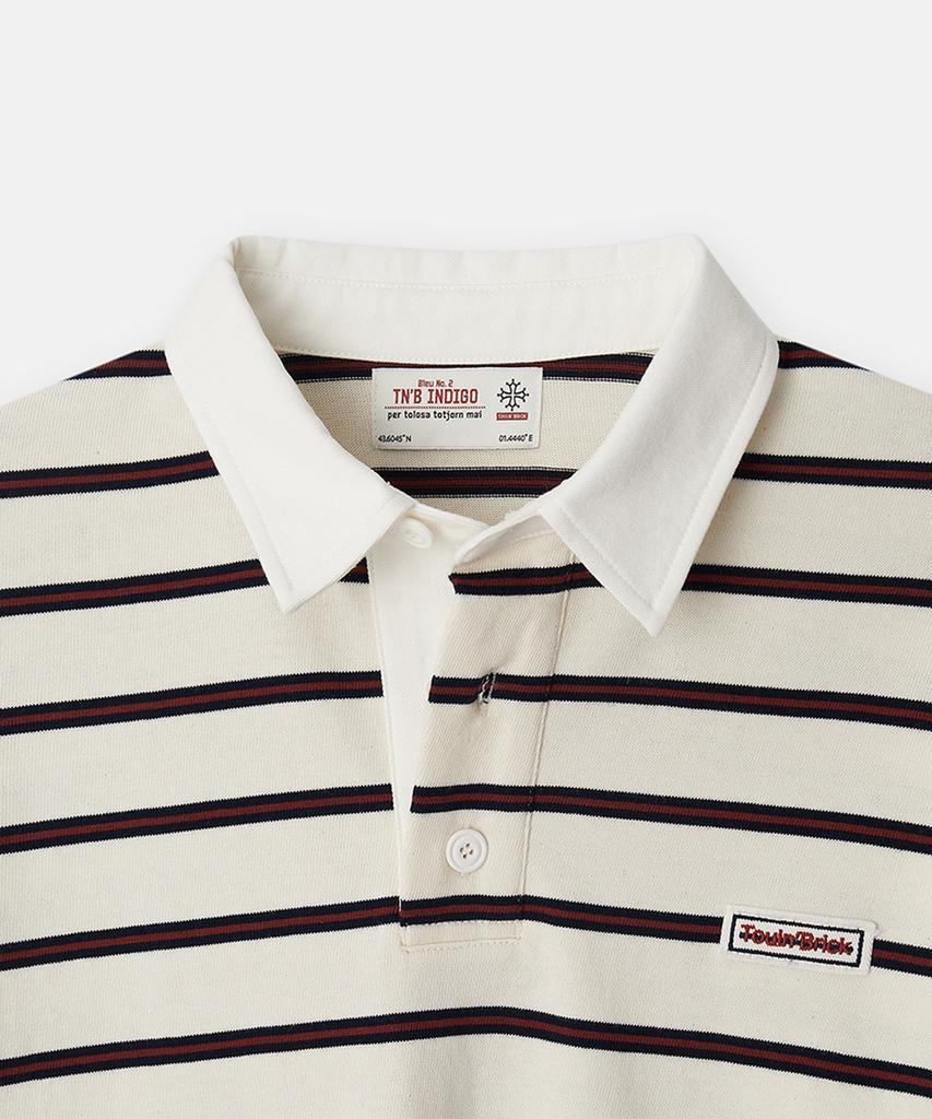 TOULN BRICK Tb-Stripe Rugby T-Shirt Iv (E6W10G3201)