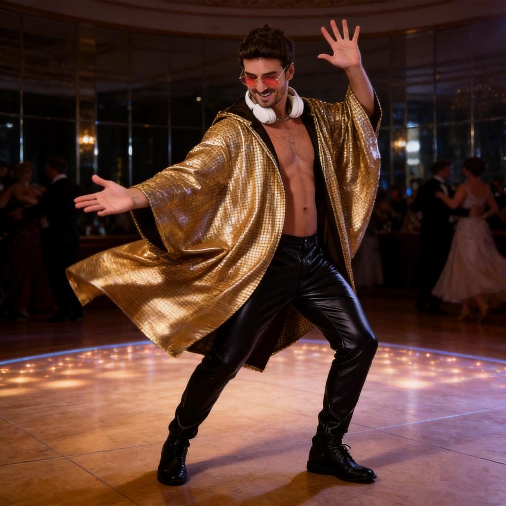 Halloween Hip Hop Sequin Cape Costume For Stage Performance Party