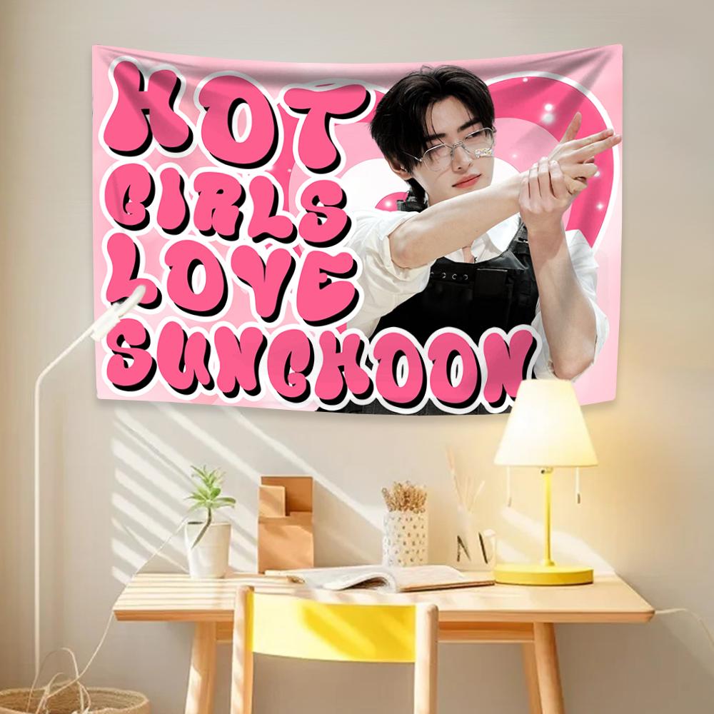 Sunghoon Concert Fan Tapestry Kpop Idol Flag for Home Room Background Decoration Birthday Party Gift MultiSize High Quality