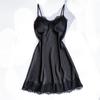Sexy Nachthemd Kanten Nachtjapon Dames Lingerie Ruglooze Kant V-hals Nachtkleding Imiteren Ijs Zijde Nachthemd Homewear voor Vrouwelijke