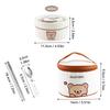 WORTHBUY Portable Cute Bear 304 Stainless Steel Insulated Bento Lunch Box Microwave Sealed Lunch Container For Kids  Students