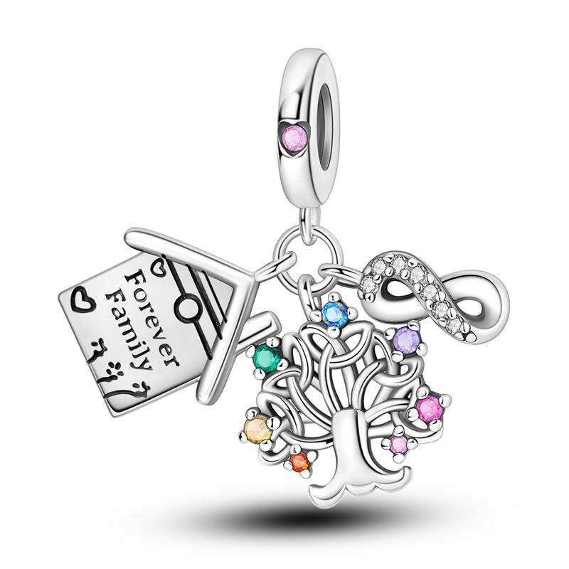 New 925 Silver I Love My Mother The Tree Of Life Charms Beads For Women Fit Bracelet DIY Jewelry Gifts