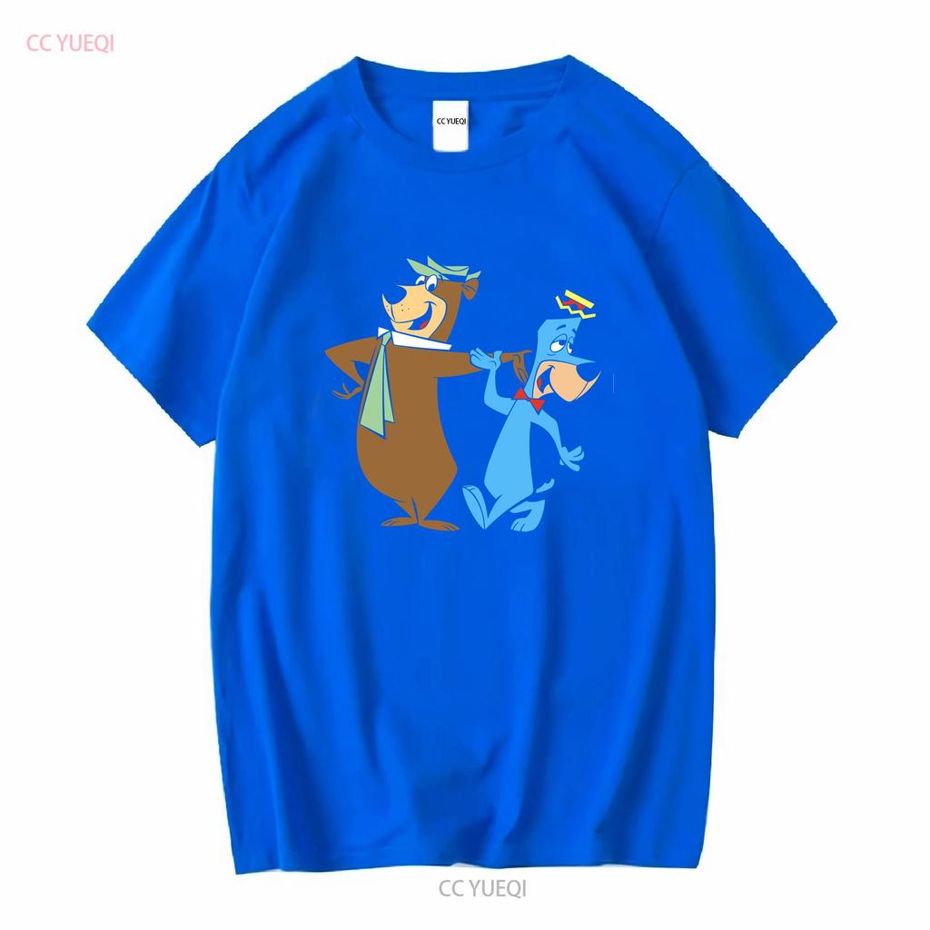 Yogi Bear And Huckleberry Hound T Shirt Unisexs Black Size S 5XL YI484 Vintage Washed Breathable Designer Clothes Streetwear