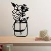 Vintage Floral Metal Wall Art Rustic Iron Mason Jar Silhouette Black White Blooms Powder Coated Living Room Decor Valentine Gift