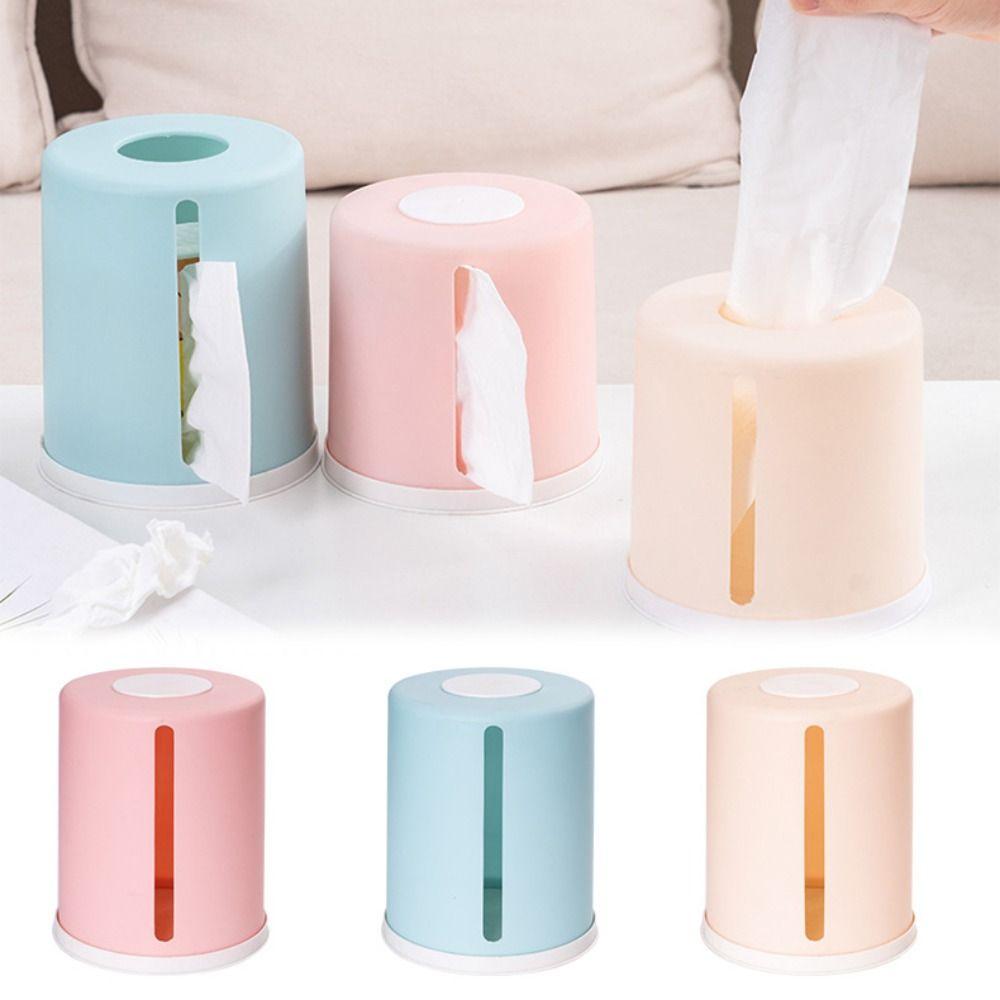 Cylinder Paper Towel Box Plastic Tissue Case Multifunctional Roll Tissue Box Household Use