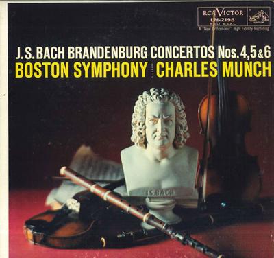 LP Record CHARLES MUNCH BOSTON SYMPHONY ORCH  J S Bach Brandenburg Concertos Nos4 LM2198 RCA VICTOR RED  1958 Canada Classical Used