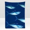 Pattern S-school of F-fish Throw Soft Flannel Blanket for Bed Bedroom Sofa Picnic Throw Skin-friendly Breathable Gift Cover