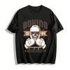 Vintage Boxing Skull Print Tee Heavyweight Knockout Boxing Style Top Pure Cotton T-shirt