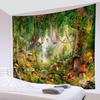 Fantasy Wald Wandteppich Verzauberter Pilz Magischer Wandteppich Märchen Wunderland Baumhaus Wandteppiche Wandbehang Kunst Für Kinder