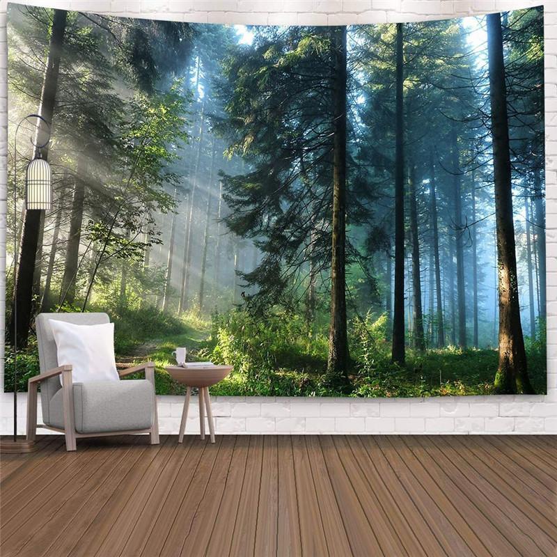 Landscape tapestry beautiful natural forest print large wall cloth bedspread beach towel