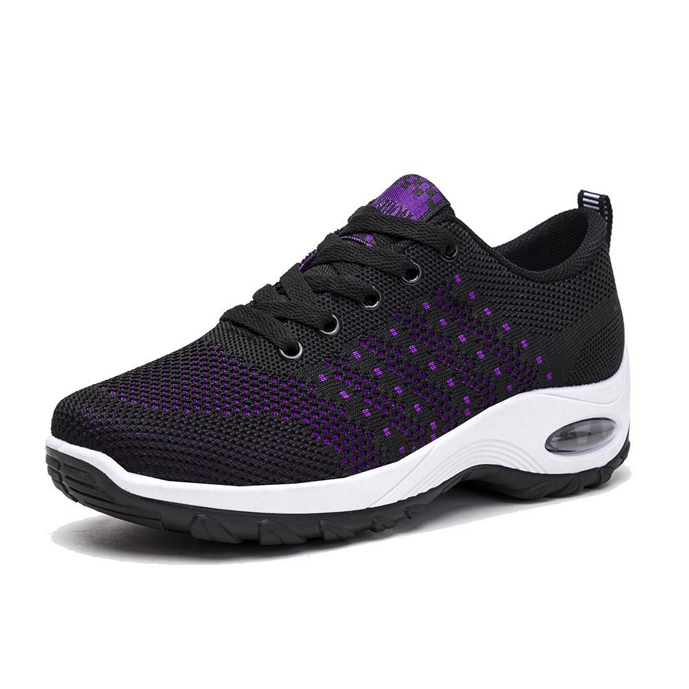 Autumn New Fly-woven Mesh Breathable Middle and Old Women's Shoes Casual Single Shoes Trendy Platform Sports Shoes