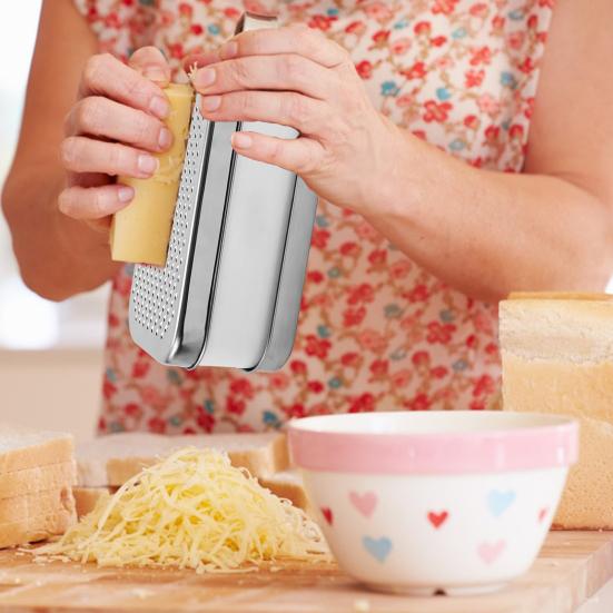 1 Set Vegetable Grater Double-sided Manual Cheese Grater Stainless Steel Vegetable Chopper