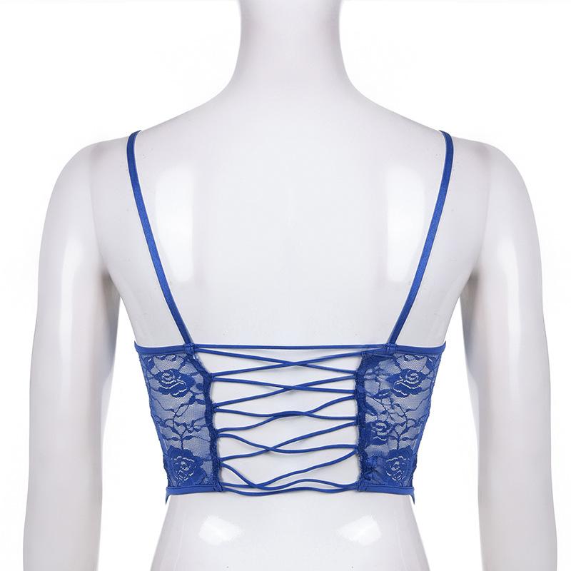 Spring Summer Women's Clothing Spicy Girl Style Lace V-neck Chest Revealing Small Vest for Women Camis & Tank Tops