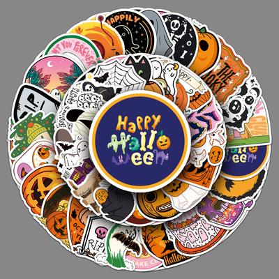 50 Halloween Graffiti Stickers Cartoon Festival Children's Gauze DIY Mobile Phone Case Suitcase Stickers Waterproof