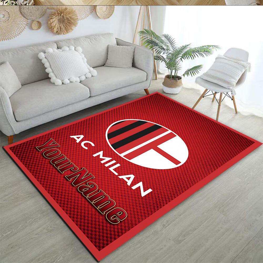 Ac Milan Customize Your Name Carpet Design for Bedrooms Study Room Living Rooms Kitchen Antislip Carpet Anime Office Decor