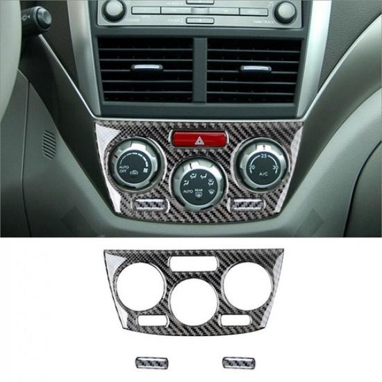 3Pcs Carbon Fiber Interior Climate Control Cover Trim For Subaru Forester