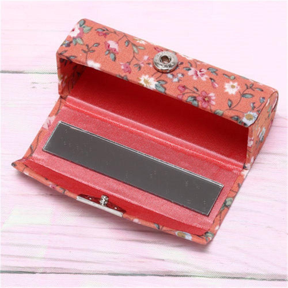 Fashion Gift Makeup Storage Flower Designs Jewelry Holder Mini Mirror Lip Gloss Box Lipstick Case
