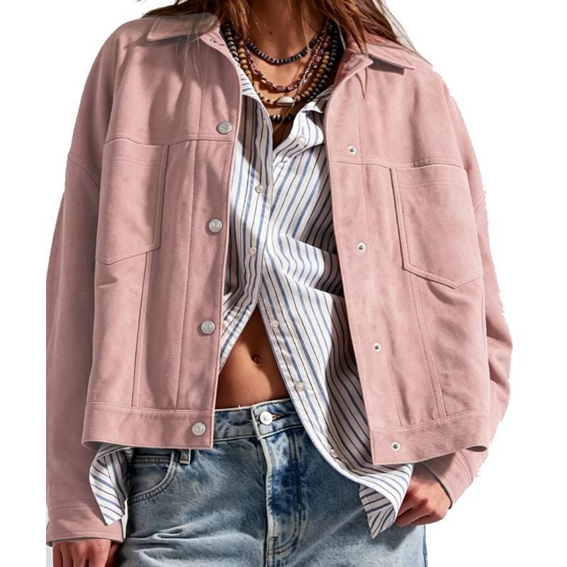 Classic Womens Fall Jacket With Polyester Fabric And Solid Color Style For Office Wear