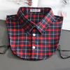 Perfect Match Plaid Fake Collar Shirt Children Print Collares Mujer Cotton Detachable Collar Choker Kids Boys Girls Removable Half Shirt
