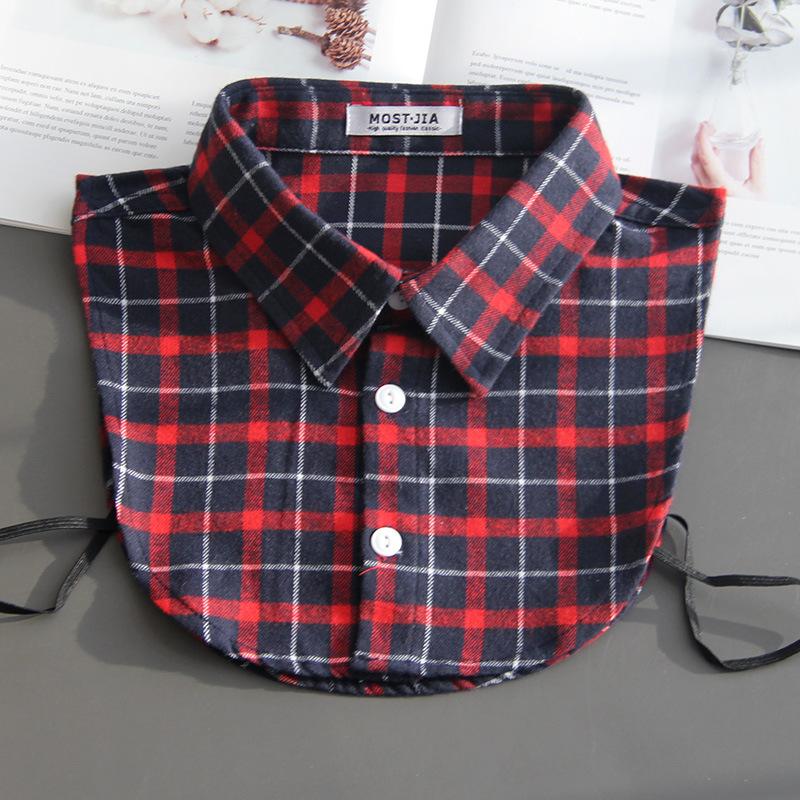 Perfect Match Plaid Fake Collar Shirt Children Print Collares Mujer Cotton Detachable Collar Choker Kids Boys Girls Removable Half Shirt