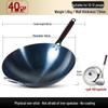 40CM Schmiedeeiserner Wok mit Deckel und Pfannenwender