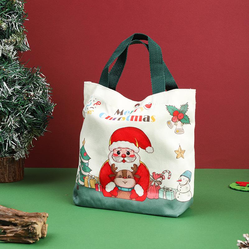 Reusable Christmas Present Bags with Handles, Decorations - Durable Canvas Tote Bags, Gift Wrap Storage Gift Boxes & Bags