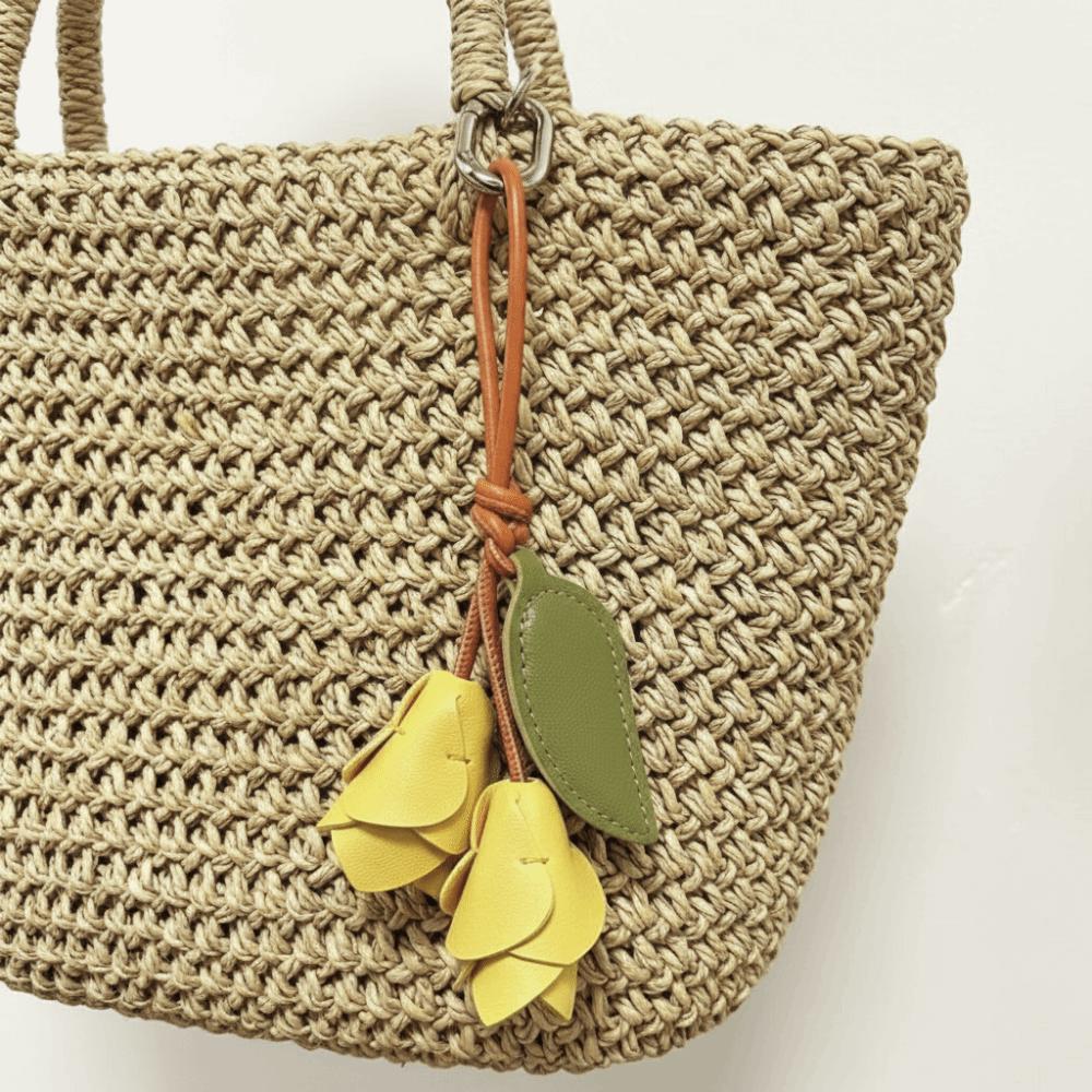Hanger Pu Leather Tulip Pendant Colorful Bag Charm Trendy Bag Decoration Women