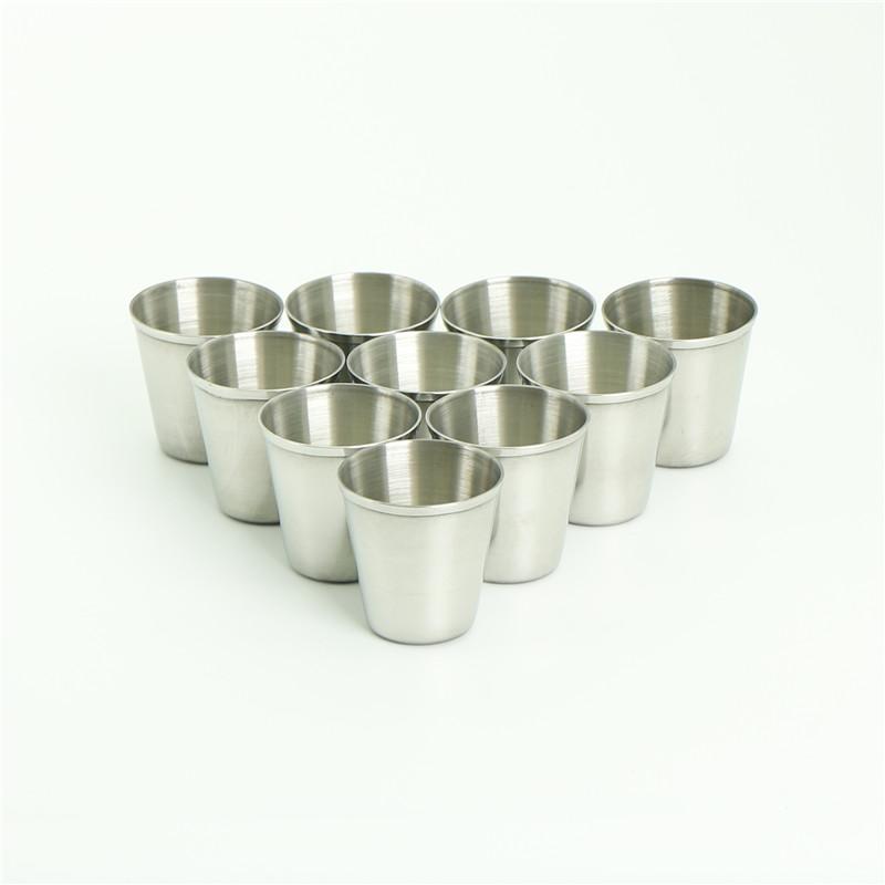 10 Pièces 30 ml Portables Verres à Shot à Boire du Vin en Acier Inoxydable Verrerie Tasse