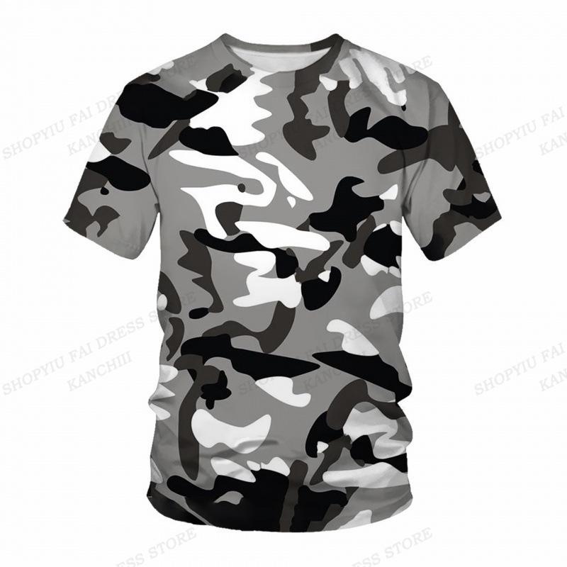 Summer Camo T-shirt Camouflage 3D Print Tshirt Men Fashion O-Neck Short Sleeve Tshirt Outdoors T Shirt Kids Tops Tee Fitness