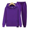 Herr vår & höst avslappnad sport hoodie set - Mode trend enfärgad