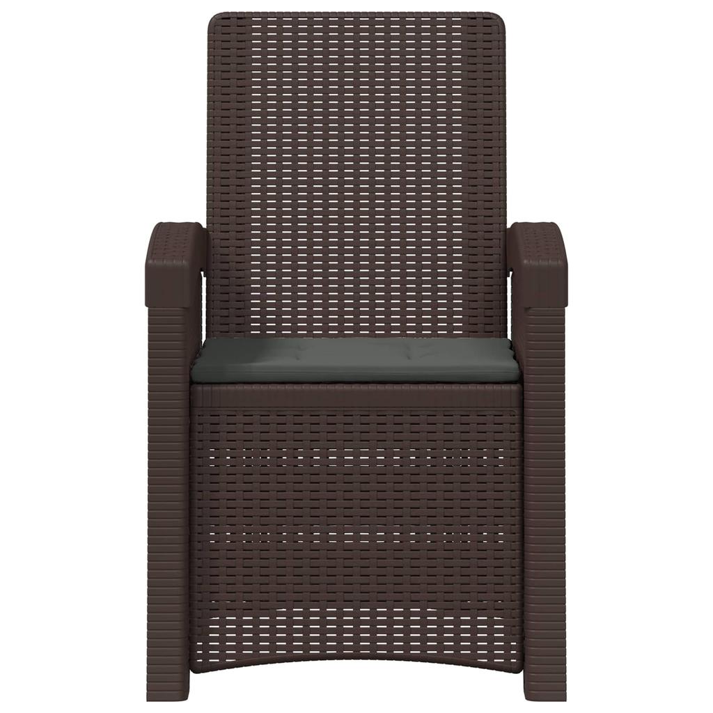 Garden Recliner Rattan Look 2 Pcs Brown and Anthracite PP