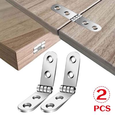 Durable Metal Foldable Hinges - 2 Pieces, High Load Capacity for Woodworking and Furniture