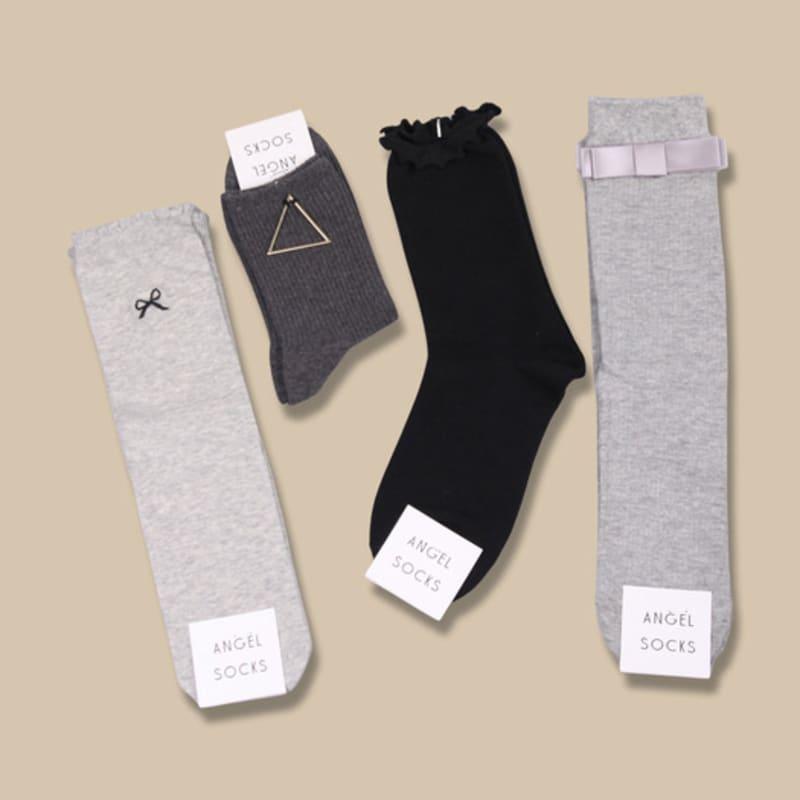 ANGEL SOCKS SET004 - Groove Grau Abgetönt Tägliche Mode Geschenk Knöchelsocken Frühling Gold Schmuck