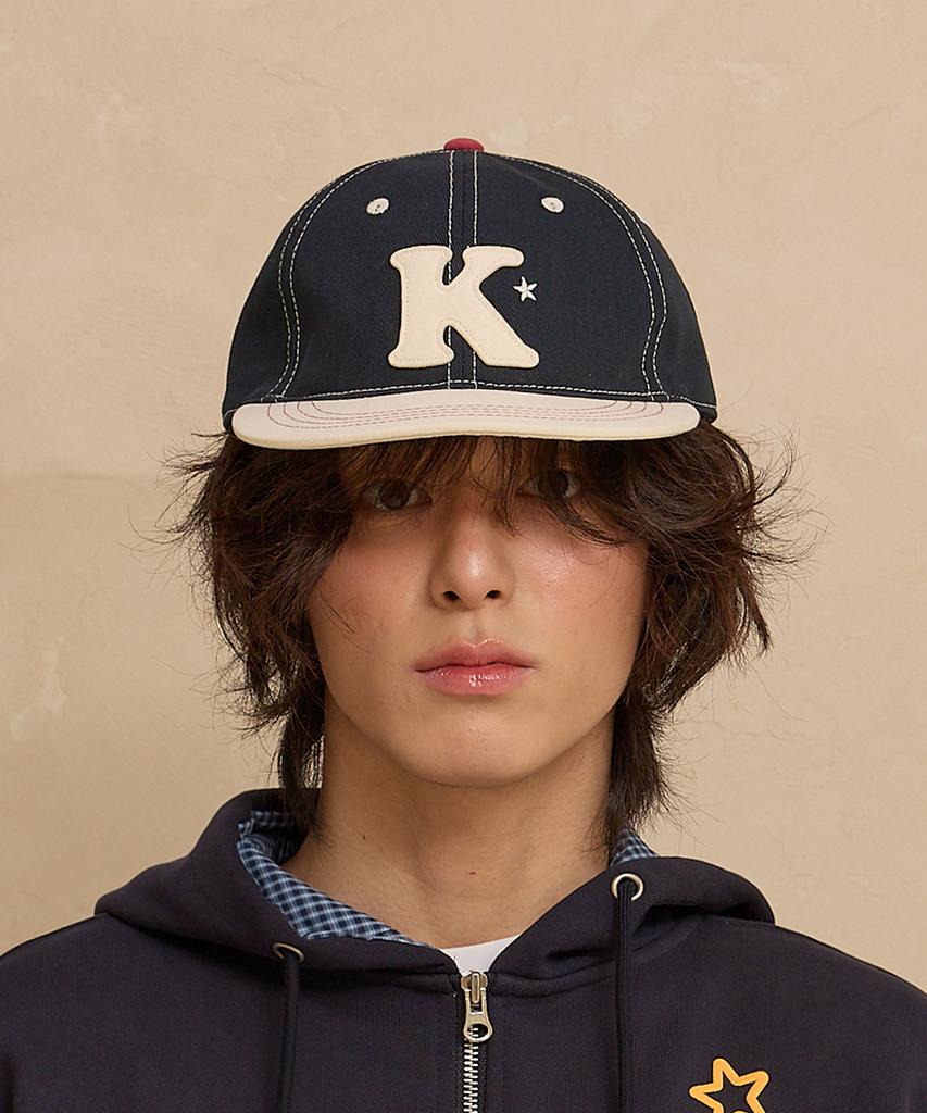 WAIKEI K Logo Applique Cap Navy