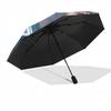 1pc   Kpop Umbrella Portable Folding Umbrella Iron Frame Hole Bone Structure Outdoor Home Umbrella