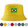 Brazil Flag Bucket Hat Reversible Yellow Green Sun Cap Unisex Women Brasil Copa Football Fan Sports Unisex Carnaval Bob Hats