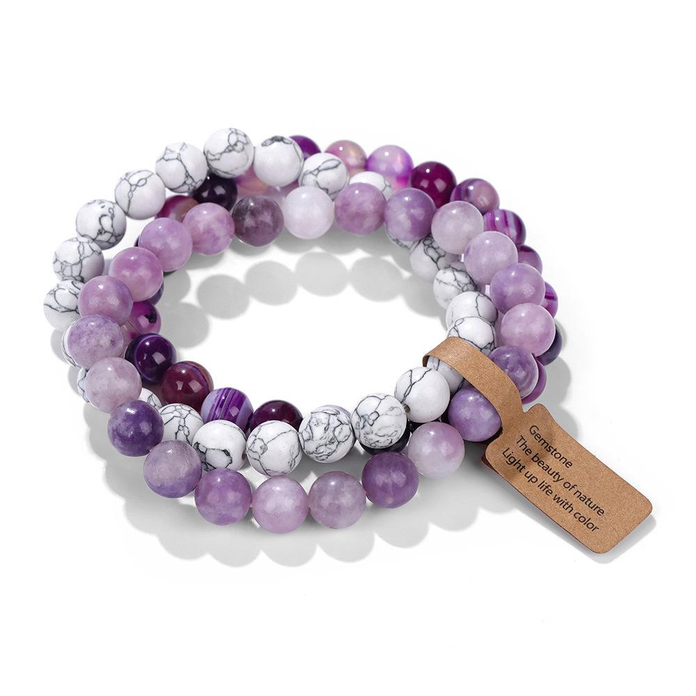 Hot Selling Natural Stone Crystal Beads Multi-Layer Amethyst Bracelets for Women and Men Semi-Precious Fashion Jewelry for All