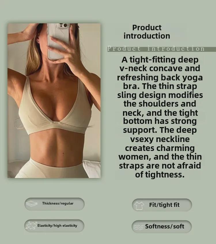 Women's Sports Yoga Bra: Cross-Border, Sexy, Backless, Wireless, Supportive for Running & Fitness