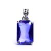 22 Ct Purple Natural Tanzanite Gem 925 Sterling Silver Emerald Pendant Gemstone Jewelry Gift