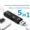 Type C & Micro USB & USB 5 In 1 OTG Card Reader High-speed Universal OTG TF/USB for Android Computer Extension Headers