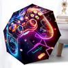 Game Controller Folding Umbrella - Fashionable Auto-Open Design 8 Iron Ribs Plastic Handle Foldable Sunshade Perfect Gifts