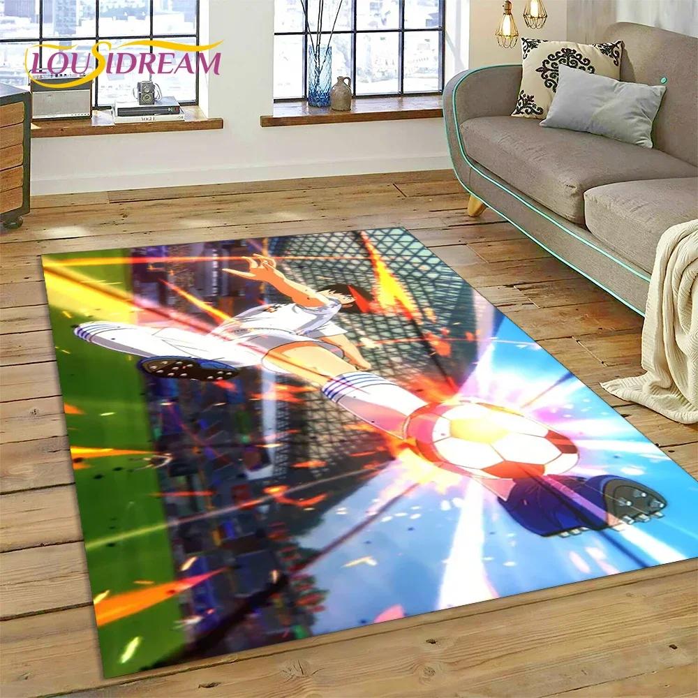 3D Cartoon Captain Tsubasa Football Carpet Rug for Bedroom Living Room Home Sofa Decoration,Children Game Large Decor Floor Mat