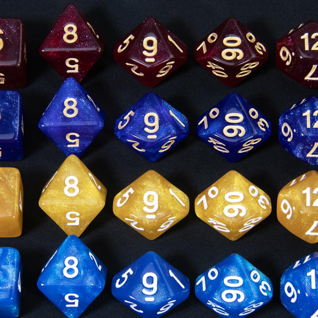 7ks kostky DND D4, D6, D8, D10, D%, D12, D20 Příslušenství ke stolním hrám Sada mnohostěnných třpytivých kostek