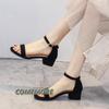 Fashion Summer Women's Shoes Black Pumps High Heels Wedding Shoes Fashion Peep Toe Casual Sandals Roman Round Head Ladies Shoes 2024 New