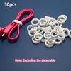 30Pcs Silicone Cable Ties – High Elasticity Rubber Straps for Organizing Wires & Data Cables, Reusable & Durable, Ideal for Home