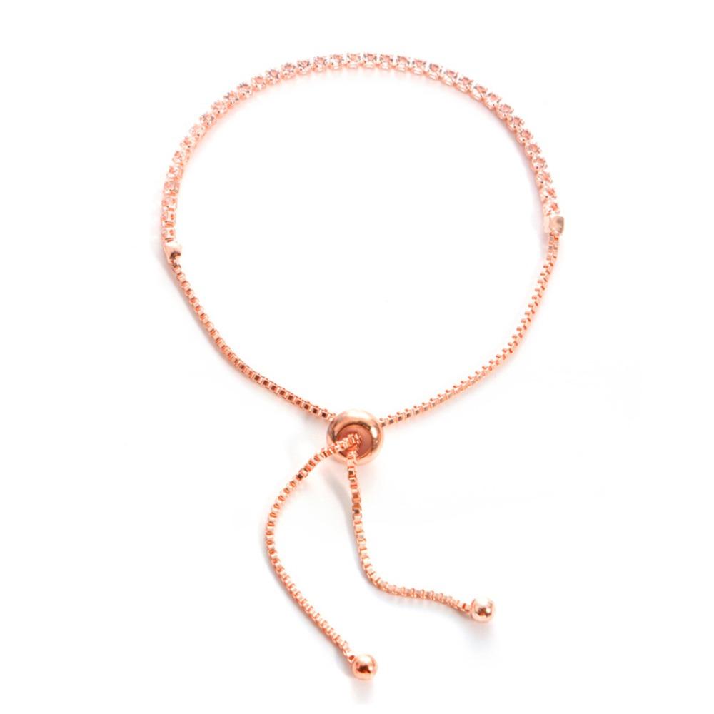 Elegant Push Pull Bracelet with Crystal Rhinestones Fashion Minimalist Luxury Jewelry for Women