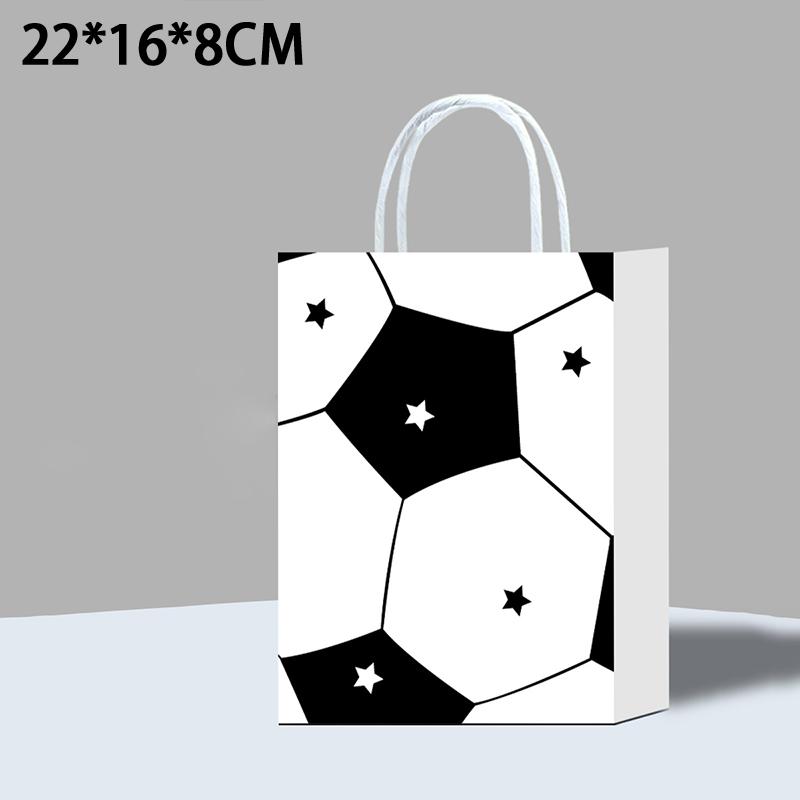 Football Pattern Paper Gift Bag Sporty Tote Bag Shopping & Beverage Bag Party Favor Bag